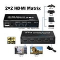 thumbnail image 3 of HDMI Matrix Switch 2x2,AUBEAMTO 4K@60Hz HDMI Switch Adapter 2 in 2 Out with IR Remote Control, Support HDMI 2.0b, HDCP2.2, HDR10, Ultra HD, 3D, 3 of 8