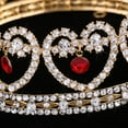 thumbnail image 4 of Tiara Rojo Joya de Diamante de Imitación para cabellero Nupical Accesorio para Mujeres Macarena Tiara nupcial de la corona de la boda, 4 of 8