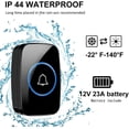 thumbnail image 3 of Wireless Doorbell, Waterproof Door Bell Kit, Distinguish Front and Rear Doors, Over 1000 feet Range and 60 Chime, 5 Levels Volume and LED Flash, for Home Office Classroom, 3 of 6