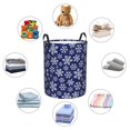 thumbnail image 4 of Honeii Snowflakes On Dark Blue Print Laundry Hamper Basket,Baby Nursery Woven Storage Basket for Toys Bin,Pillows,Blankets,Clothes-Medium, 4 of 6