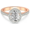 thumbnail image 4 of IGI Certified 2 Carat Oval Shape Lab Grown Diamond Engagement Ring | 14K Rose Gold |Glowing Globe Halo Diamond Ring | FG-VS1-VS2 Quality Friendly Diamonds, 4 of 6