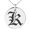 Silver, variant on Stainless Steel Letter K Initial Old English Monogram Engraved Small Medallion Circle Charm Pendant Necklace
