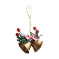 thumbnail image 2 of Christmas Decorations Christmas Decoration Double Horn Bell Window Christmas Tree Pendant Handmade Diy Accessories Metal Bell Pendant 2.76x5.51x1.5", 2 of 3