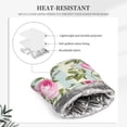 thumbnail image 4 of DouZhe Oven Mitts and Pot Holders Sets, Watercolor Floral Roses Prints Non-Slip Heat Resistant Kitchen Oven Silicone Glove, 4 of 7