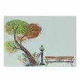 thumbnail image 1 of Forest Cutting Board, Autumn Day in the Park with Fall Leaves and Trees Hand Drawn Style Vintage Picture, Decorative Tempered Glass Cutting and Serving Board, Small Size, Green Brown, by Ambesonne, 1 of 1