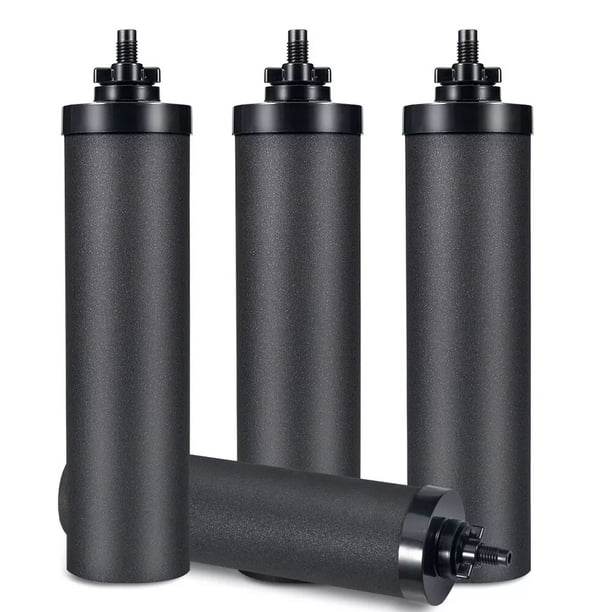 Sistema de filtrado de agua por gravedad, filtros de carbón activado y fluoruro para agua limpia, filtros de carbón negro para uso doméstico, materiales de filtración de alta calidad, 4 piezas