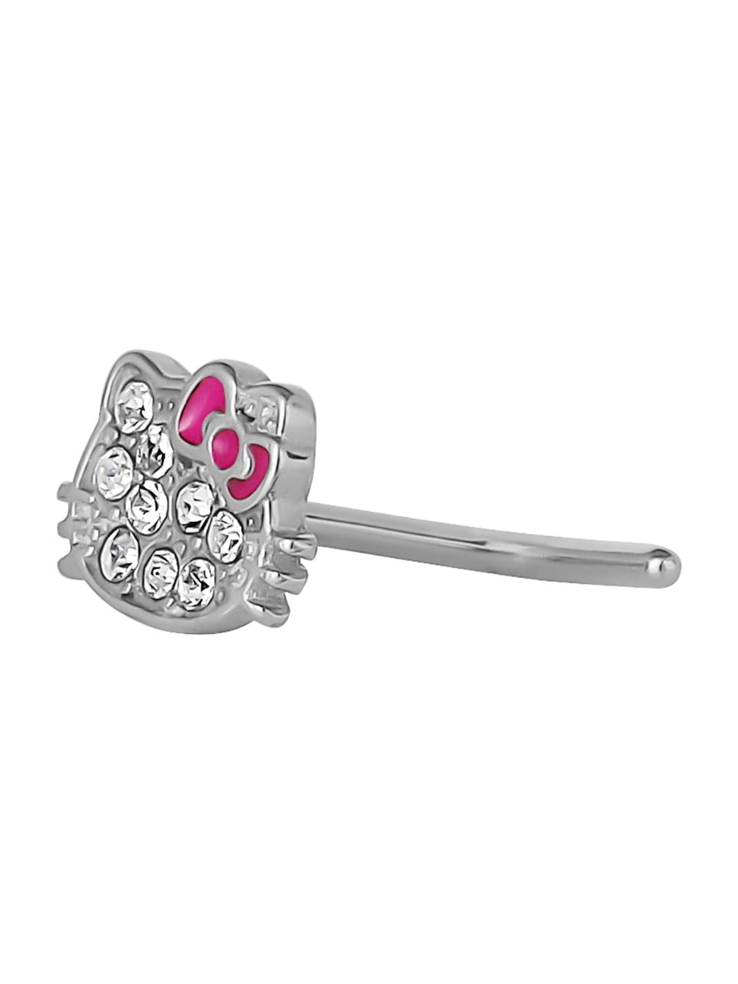 Body Jewelry Women's Hello Kitty 20G Women's Stainless Steel 316L Crystal Nose Stud