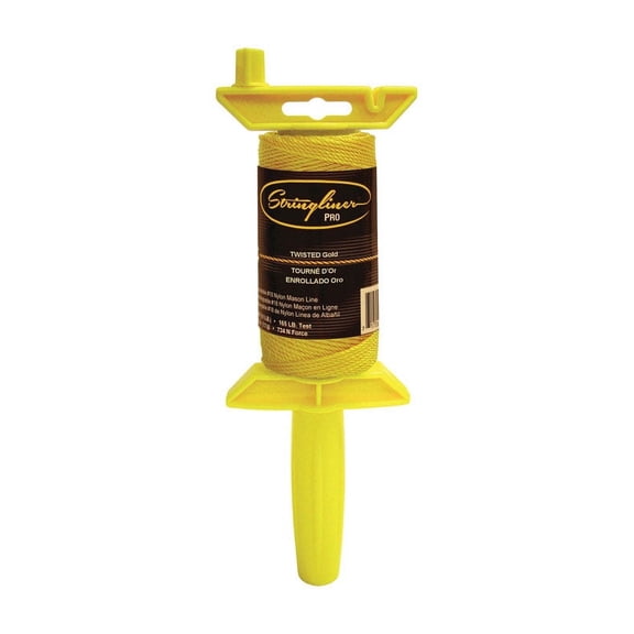 Stringliner Pro Mason Line Reel - Durable Twisted Nylon, Gold - 135 Ft, 1 Piece