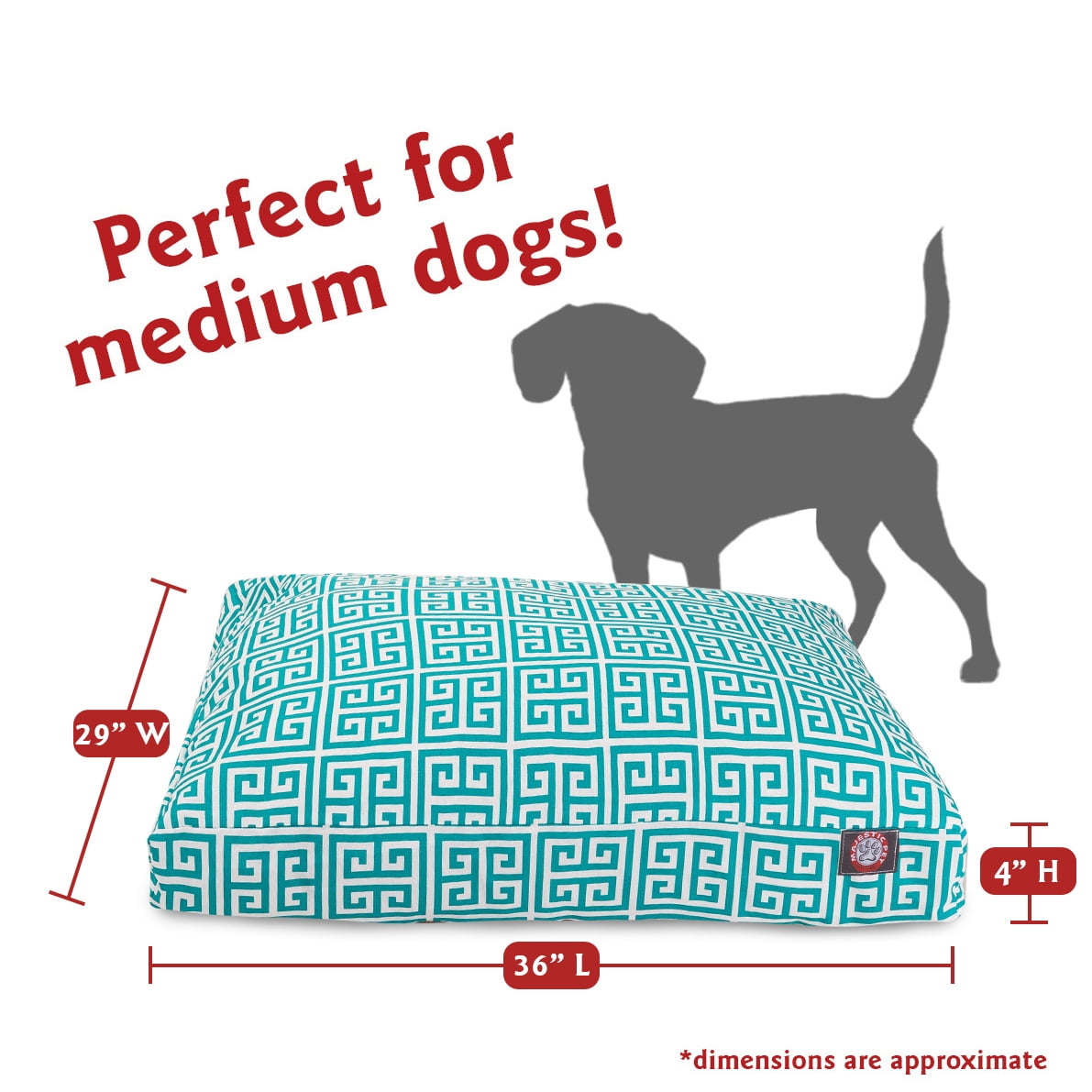 Majestic Pet | Towers Rectangle Pet Bed For Dogs, Removable Cover, Pacific, Medium