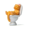 thumbnail image 2 of opvise Mini Cat Model High Simulation Vivid Expression Decoration Accessories Toilet Miniature Cat Animal Model Toy for Kids Yellow, 2 of 8