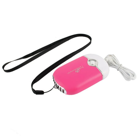 Unique Bargains Rechargeable Portable  Handheld Fuchsia Air Conditioning Cooling Fan Conditioner USB