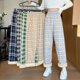thumbnail image 2 of Pantalones a cuadros de piel de cordero con forro polar grueso para otoño e invierno, pantalones rectos holgados y adelgazantes de cintura alta para mujer, pantalones casuales de pierna ancha que, 2 of 5