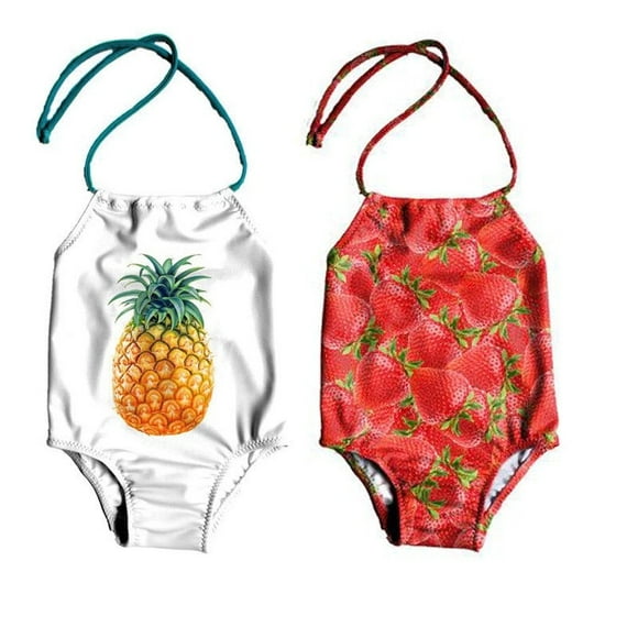 Baby Girls Strawberry Swimwear Kids Bikini Bathing Beachweear Swimsuit Costumes