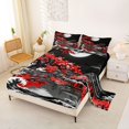 thumbnail image 2 of Homewish Red Cherry Blossoms Bed Sheets,Japanese Ukiyo e E Style Full Size Sheets,4pcs,1 Flat Sheet, 1 Fitted Sheet and 2 Pillowcases, 2 of 6