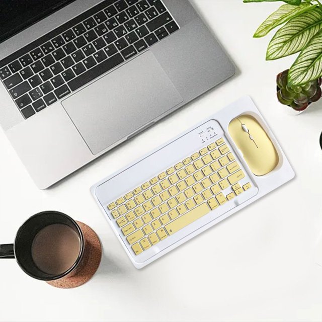 Estbridge Portable Bluetooth Keyboard and Mouse Set for Travel Wireless with Silent Click Mouse Magical Control Bluetooth Keyboard for Mobile Devices