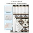 thumbnail image 2 of No Hook Cloth Fabric Shower Curtain with Snap in Liner, Brown Boho Waterproof Shower Curtains Set with See Through Top Window, Southwestern Ethnic Aztec Retro Geometric Bath Curtains Shower 36"x78", 2 of 6