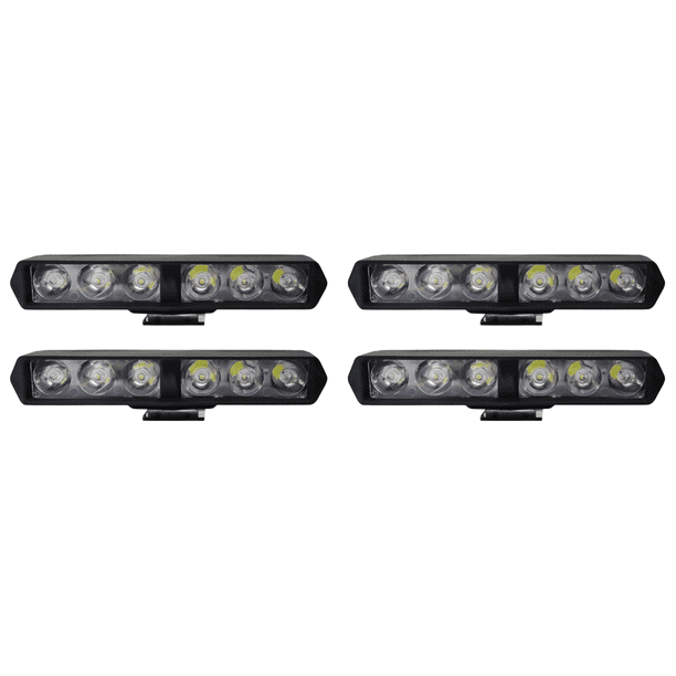 2 Uds 6D Barra LED 12V IP67 Impermeable Antiniebla Conducción 6000K 1200LM 12W