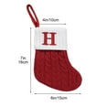 thumbnail image 3 of Beautynvta Christmas Stockings with Initials, 7'' Personalized Embroidered Letter Red White Knitted Christmas Stockings for Family Holiday Decorations and Xmas Tree Fireplace, H, 3 of 5