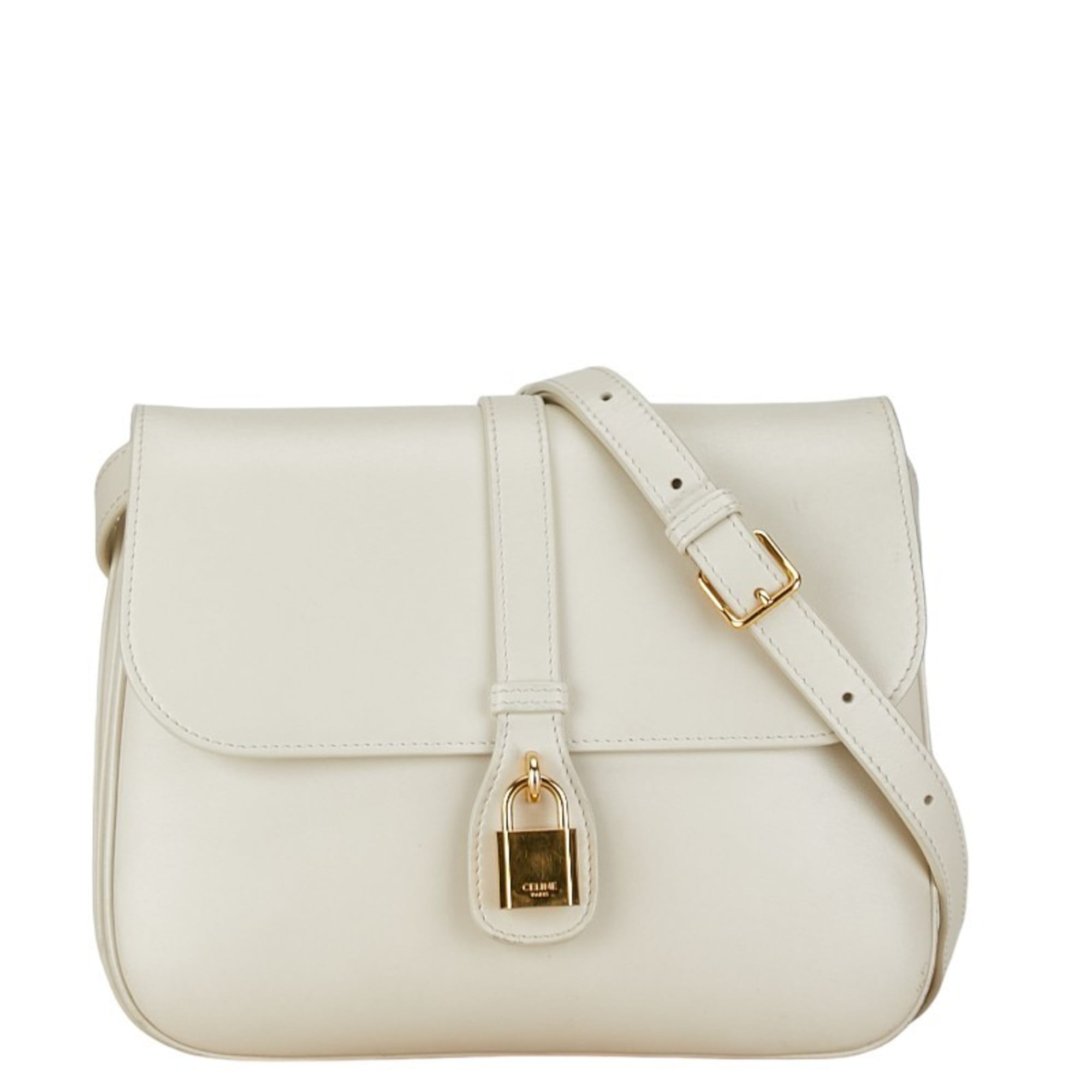 Celine Tri-Fold Shoulder Bag - Peach Grained Calfskin Leather