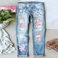 thumbnail image 3 of 2025 Patchwork Jeans for Women High Waisted Straight Leg Stretch Denim Pants Girls Fashion Color Block Patch, 3 of 4