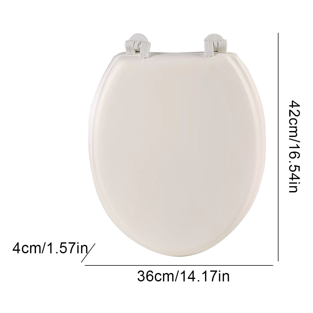 Soft Close Toilet Seat Round with Lid  White, Comfortable, Durable, Sturdy, Stain-Resistant and Easy to Clean,  Standard Toilets