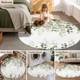thumbnail image 5 of Round Area Rug 4 Ft, Sage Green Eucalyptus Leaves Washable Non-Slip Circle Carpet for Living Room/Bedroom, Spring Botanical Floral Low-Profile Crawling Mats Collection Rugs for Indoor, 5 of 8