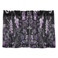 thumbnail image 7 of Yayeee Kitchen Curtains Light Filtering 27"x24" Rod Pocket Short Cafe Window Panel, Light Purple Flowers, 7 of 7