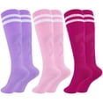 thumbnail image 1 of Glooarm Medias de fútbol para niños, 3 pares, algodón, hasta la rodilla, 1 of 6