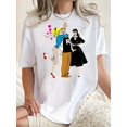 thumbnail image 1 of Camiseta Básica para Mujer Verano TranspirableGraphic Print Casual T-Shirt for Women, Polyester Blend Crew Neck Tee, Medium Stretch Knit Fabric, with Archie Love Heart Portrait, for All Season Comfo, 1 of 5
