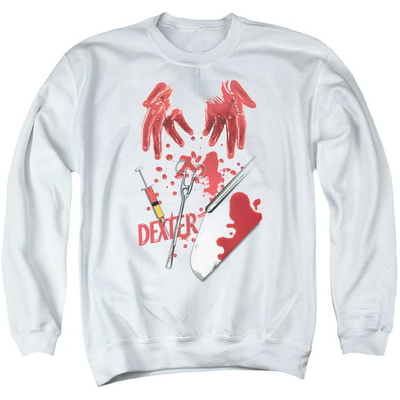 Dexter Tools Of The Trade Adult Crewneck Sweatshirt White