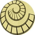 thumbnail image 1 of Ahgly Company Machine Washable Indoor Round Transitional Sun Yellow Area Rugs, 6' Round, 1 of 7