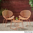 thumbnail image 2 of Hamdan Outdoor Modern 2 Seater Iron Chat Set, Matte Orange, 2 of 10