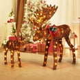thumbnail image 6 of Costway 2 PCS Lighted Moose Family Light-up Xmas Deer Decorations with 170 LED Lights, 6 of 10