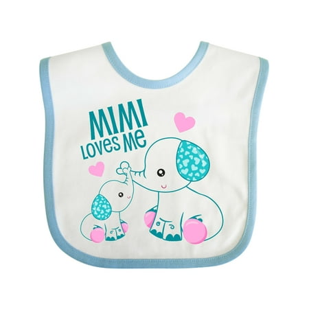 

Inktastic Mimi Loves Me-cute Elephants Gift Baby Boy or Baby Girl Bib
