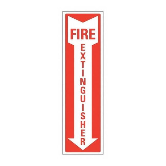 Lyle Rflctv Fire Extingsher Sign,14x4in,Alum LCU1-0066-RA_4x14