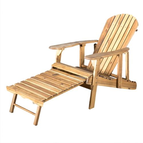 Katerina Outdoor Reclining Wood Adirondack Chair with Footrest
