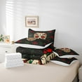 thumbnail image 5 of Sugar Skull Bedding Set Queen Size Gothic Skull 7 Pcs Comforter Set Rose Floral Skull Retro Bed In A Bag Sheet Set Skulls Bone Quilt Set Skull Theme Bedding Set, Black, 5 of 5
