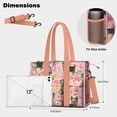 thumbnail image 5 of Teacher Tote Bag,Yorkie Dog and Flower Florals Teacher Utility Tote Bag,Large Work Tote Bags for Women with Multiple Pockets,Top Zipper Closure,13.8x10.6x6.7 Inch, 5 of 5