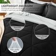 thumbnail image 3 of Queen Comforter Set 7 Pieces Bed in A Bag - Soft Microfiber Reversible Black Bed Set with Comforters, Sheets, Pillowcases & Shams, 3 of 6