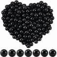 thumbnail image 1 of 1000 cuentas de perla negra de 6 mm, redondas de plástico, perlas de imitación redondas con agujeros, espaciador suelto., 1 of 7