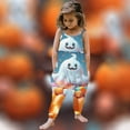 thumbnail image 2 of Odeerbi Kids Girls Halloween Sleeveless Jumpsuit Strap Romper Kids Comfortable Cute Halloween Print Suspenders Leisure Long Pants Kids Clothes Light Blue, 2 of 5