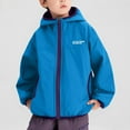 thumbnail image 5 of OGLCCG Boys Reversible Rain Jacket Lightweight Breathable Full Zip Raincoat Outdoor Waterproof Hooded Windbreaker For Kids 3-12 Years, 5 of 5