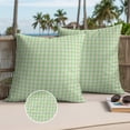 thumbnail image 3 of Sage Green Outdoor Pillow Covers 26x26 Set of 2,Waterproof Patio Throw Pillowcase Protectors,Grid Checkered Plaid Gingham Lattice Trellis Decorative Pillow Shams Cushion Covers for Seat Bed Couch, 3 of 8
