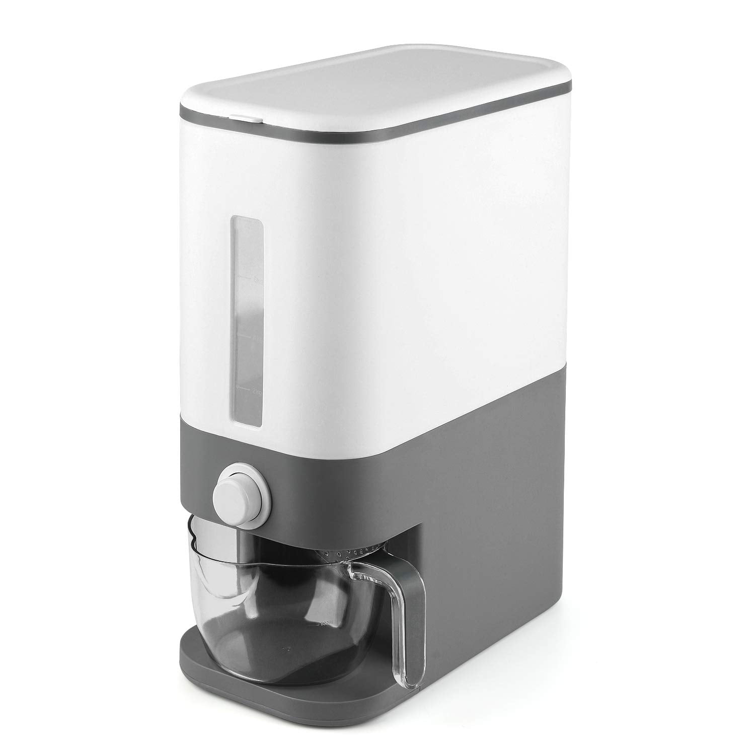 Large 22 Lbs Rice Dispenser, Large Grain Container Storage with Lid Measuring Cylinder Moisture Proof Household Cereal Dispenser Bucket for Kitchen Soybean Corn