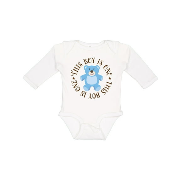 Inktastic 1st Birthday Boys Teddy Bear Boys Long Sleeve Baby Bodysuit