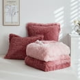 thumbnail image 6 of Wajade Ombre Shaggy Duvet Cover Comforter Cover Set Fluffy Fuzzy Faux Fur Bedding Set ,No Fill(1 Duvet Cover + 2 Pillow Shams, Blush Pink Ombre, Full Size), 6 of 6
