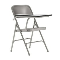 Flash Furniture Ralph Premium Steel Adult Folding Chair with Right Handed Tablet Arm, Gray
