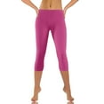 thumbnail image 2 of GEWSEY Women's Active FormFlex Buttery Soft High Waist 19" Inseam Capri Yoga Workout Leggings (Hot Pink, M), 2 of 6