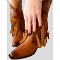 thumbnail image 4 of BOTAS ARRIBA DEL TOBILLO DE MUJER MALABIS BOT-1018 CAFÉS COWBOY DECORADA CON FLECOS, 4 of 5