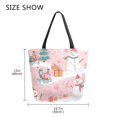 thumbnail image 5 of FORMRS Womens Canvas Tote Bag with Zipper Inner Pocket Shoulder Handbag, Pink Christmas Snowman, 5 of 7